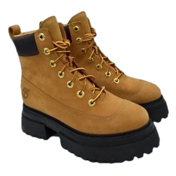 Timberland Womens Size 8  Sky Wheat Nubuck 6in Lace Up Platform Boots - Picture 1 of 7